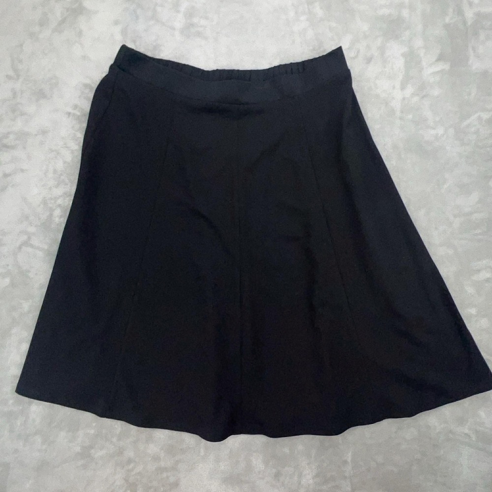 Robbie Bee Black A-Line Skirt Elastic Back Stretch Paneled RB80226P‎ Size 14